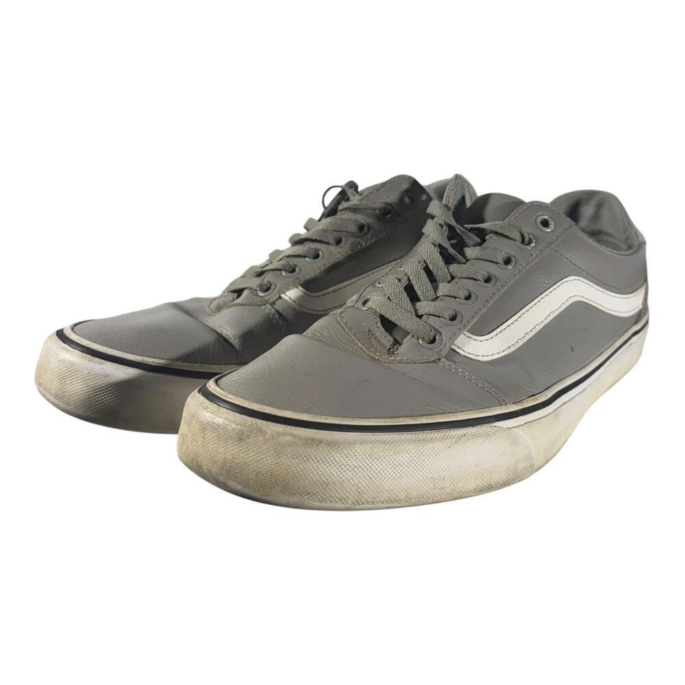 Vans Old Skool Men’s Low Leather Sneakers Mens Size 12 Pewter Gray Skate Shoes - Picture 1 of 9